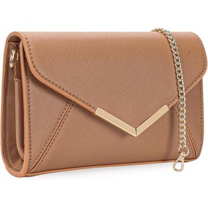 Women Envelope Clutch Faux Saffiano Leather Evening Handbag Foldover Clutch Bag - 1 of 4
