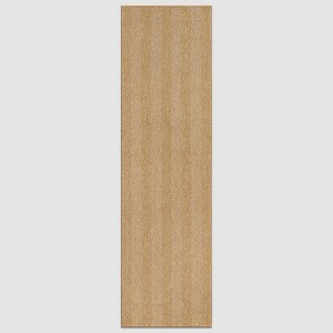 World Rug Gallery Herringbone Stripe Reversible Jute-Look Indoor/Outdoor Rug - 1 of 4