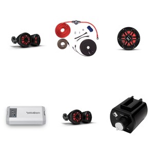 Rockford Fosgate TM1000X5AD 5 Channel Marine Amplifier with RFK4I Power Interconnect Amp Kit and PLC2 Remote Punch Level Control - 1 of 4