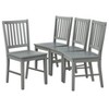 Buylateral Set of 4 Solid Wood Slat Back Dining Chairs - 2 of 4