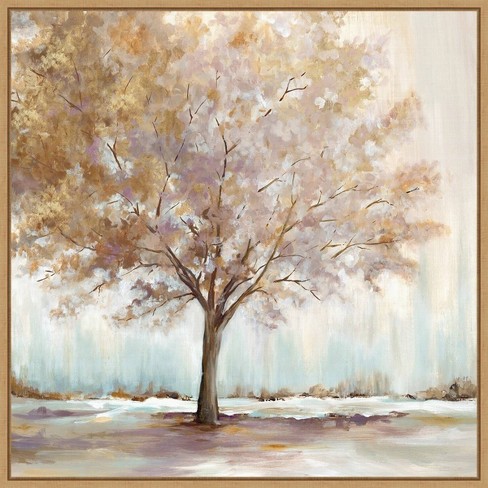 22 x 22 Infinite Peace by Eva Watts Framed Canvas Wall Art Light Brown -  Amanti Art