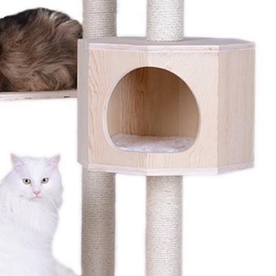 85'' Natural Scots Pine and Sisal Cat Tree with Playhouses
