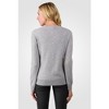 JENNIE LIU Women's 100% Cashmere Button Front Long Sleeve Crewneck Cardigan Sweater - 2 of 3