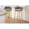 MAYEERTY Swivel Counter Height Bar Stools Set of 2 31.5 Bar Height Hand-Woven Gray Kitchen Island - 2 of 4