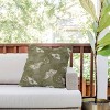 20"x20" Deny Designs Avenie Midnight Blooms Shaded Lichen Square Outdoor Throw Pillow Green - 3 of 4