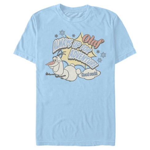 Men s Frozen Olaf Always Up For Adventure Head Rush T shirt Target