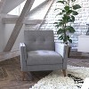 Flash Furniture Conrad Mid-Century Modern Commercial Grade Armchair with Tufted Faux Linen Upholstery & Solid Wood Legs - 2 of 4