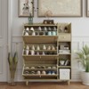 ALEXOUN Shoe Rack Cabinet with 3 Rattan Flip Drawers & 3 Shelves Entryway Organizer for Hallway,Entryway,Small Spaces - 2 of 4