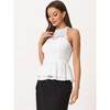Allegra K Women's Floral Elegant Sweetheart Neck Sleeveless Blouses - 4 of 4