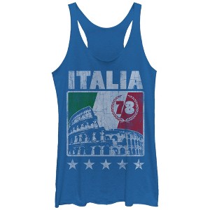 Women's Lost Gods Italy Flag Colosseum Racerback Tank Top - 1 of 3