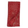 Saro Lifestyle Poinsettia Napkin, 20" Square, Red (Set of 12) - 2 of 4