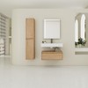 BENCMATE Bathroom Vanities Wall Mounted Vanity Resin Sink Side Cabinet with Soft Close Drawer for Bathroom, Brown, 29.5"*18.1"*15.8" - 2 of 4