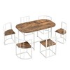 JANSNO Modern 7-Piece Dining Set, 55" Faux Marble Table with Chairs for 6, Kitchen Dining Room - 2 of 4