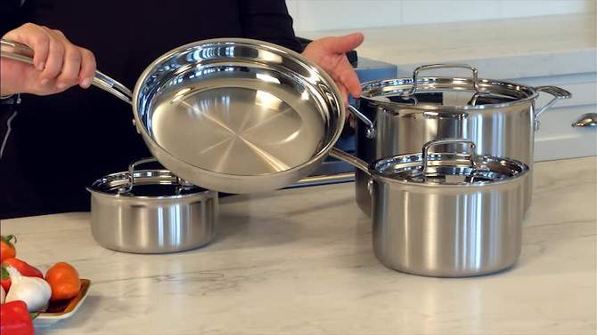 Cuisinart MultiClad Pro 7pc Stainless Steel Tri-Ply Cookware Set - MCP-7NP1, 2 of 8, play video