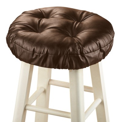 Collections Etc Foam-Padded Thick Waterproof Barstool Seat Cover Cushion with Slip Resistant Backing