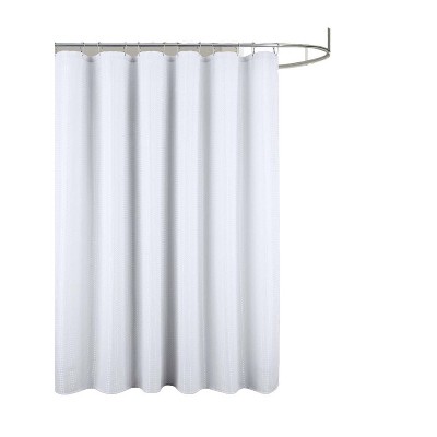 RT Designer Collection Bento Waffle Jacquarduard Shower Curtain 70" x 72" White