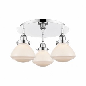 Olean - 3 Light Flush Mount In Art Deco Style-8 Inches Tall and 18.25 Inches Wide - 1 of 1