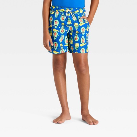 Cat & Jack Boys' Avocado Trunk Swim Shorts - Cat & Jack™ Blue S