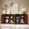 Chic Crate 64" Walnut TV Stand Sideboard Cabinet, Vertical Stripe Buffet Storage for Bedroom & Entryway Natural 64’’W x 15’’ D x 24’’H - 3 of 4