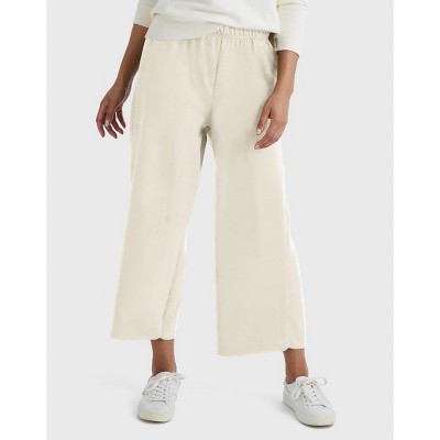 Hanes Originals Women's French Terry Wide Leg Cropped Pants