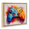 Stupell Industries Colorful Video Game Controller Floating Frame Canvas Art, Gold, 31" x 25" - 2 of 4