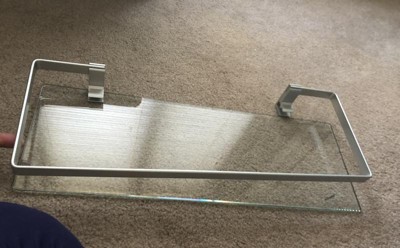 19.75 Floating Glass Bathroom Wall Shelf Chrome - Danya B. : Target