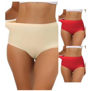 Allegra K Women's Elastic High-Waisted Unlined Breathable No-Show Hipster Underwear Multicolored - 1 of 4