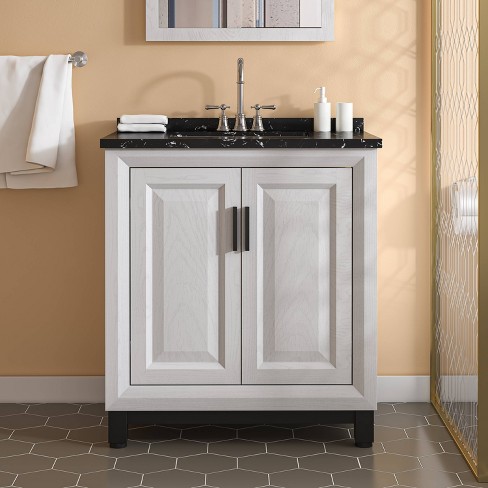 Kleankin Bathroom Sink Cabinet, Floor Standing Under Sink Cabinet,  Freestanding Storage Cupboard With Adjustable Shelf, Double Doors, Antique  White : Target
