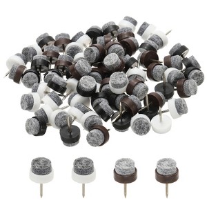 Unique Bargains Wooden Chair Sofa Cabinet Table Leg Floor Protector Round Nail-on Felt Pads 72 Pcs - 1 of 3