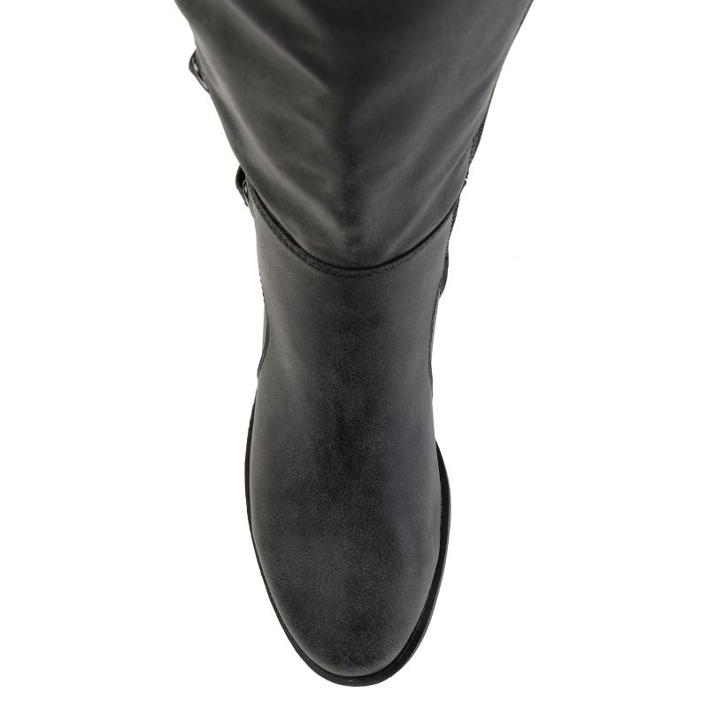 Journee Collection Womens Carly Stacked Heel Riding Boots, 5 of 11