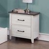 Vynxaria Two-Tone Contemporary Nightstand 22"Wx15.75"Dx23.875"H, White/Gray, Felt-Lined Top Drawer - 2 of 4