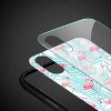 Reiko iPhone XS Max Hard Glass Design TPU Case with Flamingo Design - 3 of 4