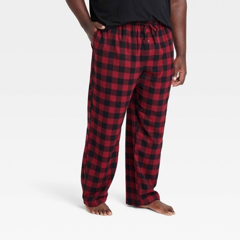 Target Goodfellow Men's Cotton Flannel Plaid Pajama Pants~Red Navy  Plaid~XL~NWT