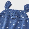 Baby Girls' Star Ruffle Romper - Cat & Jack™ Navy Blue - 3 of 4