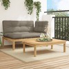 vidaXL - 2 Piece Patio Pallet Sofa Set with Cushions - Acacia Wood - Garden/Patio - Taupe - Modular - Outdoor Furniture Set - 2 of 4