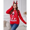 Coolmee Women Plus Size Christmas Casual Lightweight Crew Neck Long Sleeve Knit Loose Pullover Tops - 3 of 4