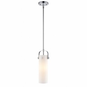 Pilaster II Cylinder - 1 Light Stem Hung Pendant In Industrial Style-14.5 Inches Tall and 5 Inches Wide - 1 of 1