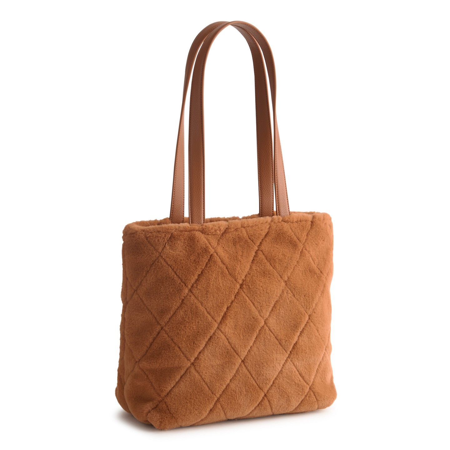Женская сумка Vera Bradley Faux Fur Small Original Zip Roasted Pecan — фото 1