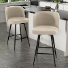 UNISOAR Bar Stools Set of 2, 360°Swivel Modern Counter Height Barstools Armless Kitchen Chair, - 3 of 4