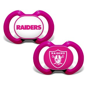 BabyFanatic Girls Pink Pacifier 2-Pack - NFL Las Vegas Raiders - 1 of 3