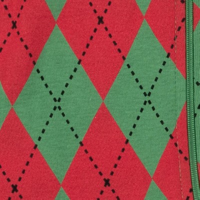 argyle red & green