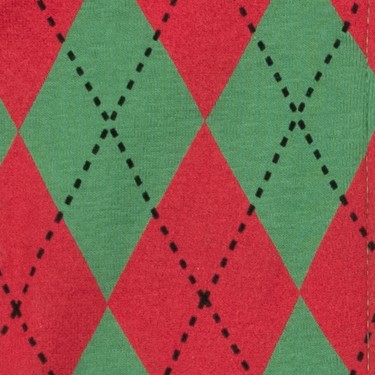 argyle red & green