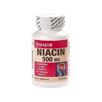 Major Niacin 500mg Tablets, 100 Count