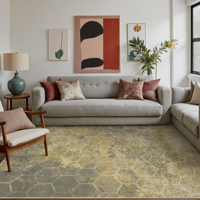 Abynow Geometric Modern Loomed Machine Washable Area Rug