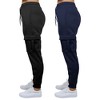 Blue Ice Apparel Women's Heavyweight Loose Fit Fleece-Lined Cargo Jogger Pants-2 Pack - 3 of 4
