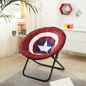 Marvel Avengers Captain America Oversized Collapsible Saucer Kids' Chair Red - 1 of 4