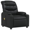 vidaXL Black Faux Leather Massage Recliner Chair with Manual Tilt, Cup Holders, Side Pocket and Vibration Massage for Living Room Comfort - 3 of 4