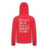 Everyday Kids My Dog Is My Favorite Person Girls Zip Up Hoodie – Cute Pet Lover Sweatshirt - 4 of 4