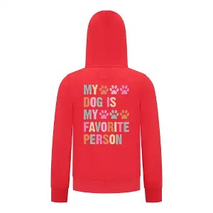 Everyday Kids My Dog Is My Favorite Person Girls Zip Up Hoodie – Cute Pet Lover Sweatshirt - 1 of 4