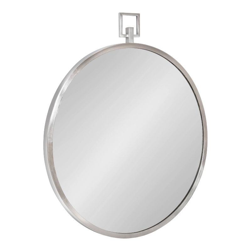 24&#34; x 28&#34; Tabb Round Framed Decorative Wall Mirror Silver - Kate &#38; Laurel All Things Decor, 1 of 9